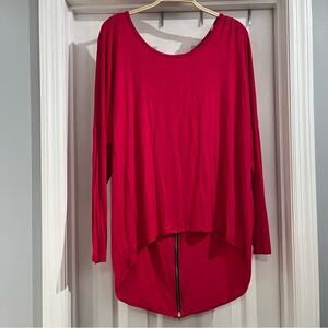 Kate and Mallory Women’s Pink High Low Oversized Blouse Sz Small​